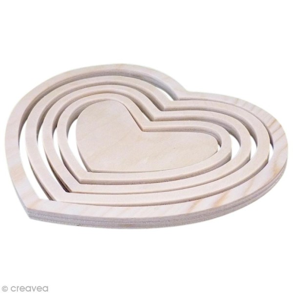 Dessous de plat Coeur en bois à décorer - 17,5 x 15 x 0,7 cm - Photo n°1