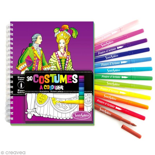 Kit coloriage Costumes pour enfant - Carnet de coloriage et feutres - Photo n°1
