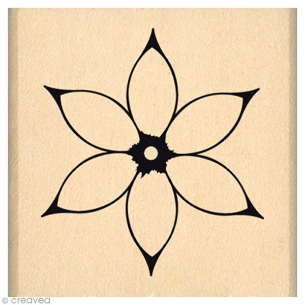 Tampon Envolée de douceurs - Jolie fleur blanche - 4 x 4 cm - Photo n°1