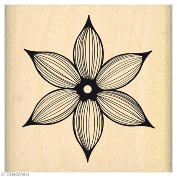 Tampon Envolée de douceurs - Jolie fleur lignée - 5 x 5 cm - Photo n°1