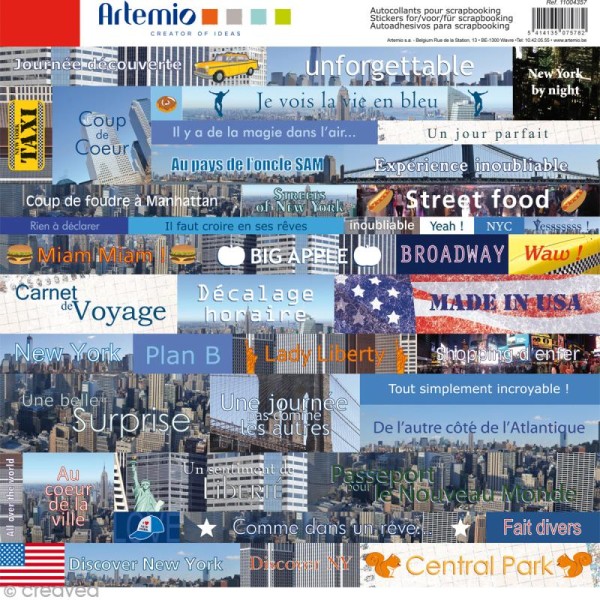 Stickers Cities x 45 - New York - 1 planche 30,5 x 30,5 cm - Photo n°1