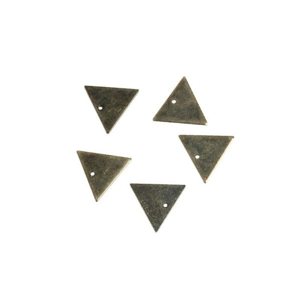 Breloque Triangle Bronze Antique 14mm x 12mm, 10 Pcs - Photo n°1