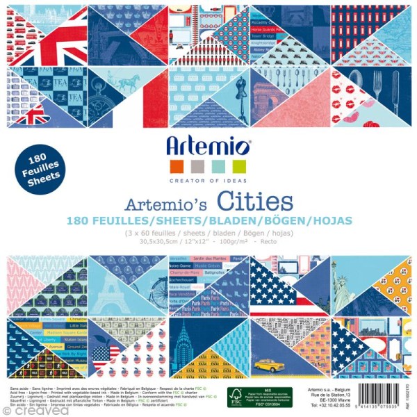 Papier scrapbooking Artemio - Cities - 180 feuilles 30,5 x 30,5 cm - Photo n°1