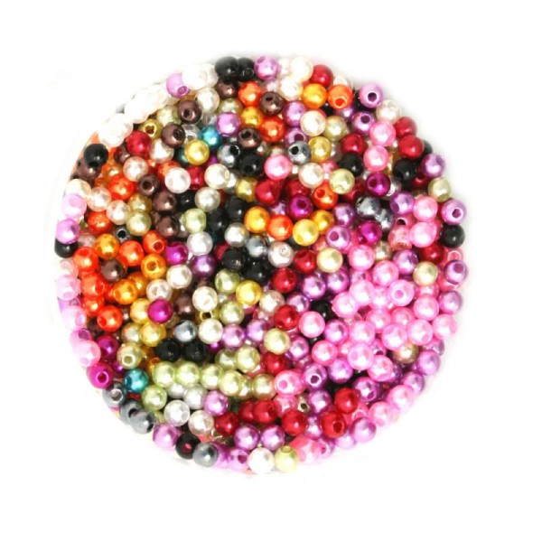 50 Perles 5mm Imitation Brillant Couleur Mixte Creation bijoux, bracelet - Photo n°1