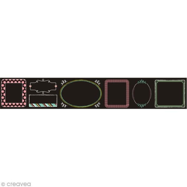 Washi tape Hazel Ruby - Cadres craie - 5 cm x 6,1 m - Photo n°1