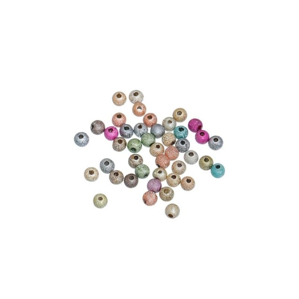 1000 Perles rondes belles effet magique multicolore 4 mm - Photo n°1