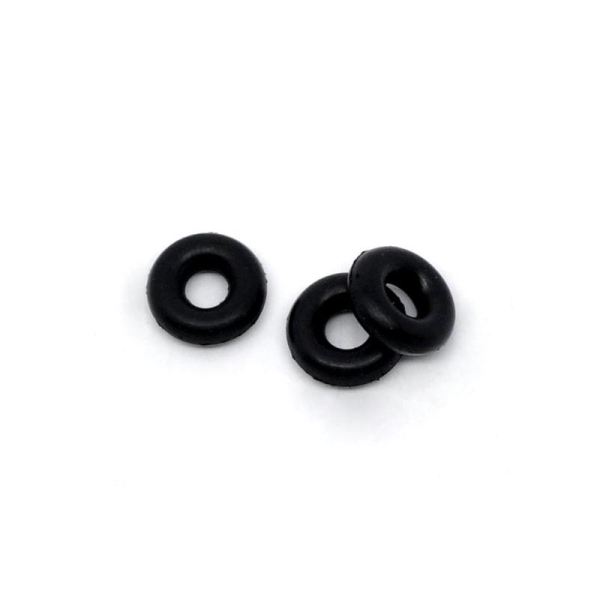 20 Silicone Stopper 6mm Noir Anneaux Caoutchouc Stoppers Charm Europeenne - Photo n°1