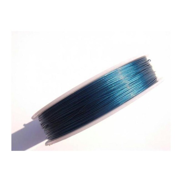 5 Mètres à la coupe de fil câblé bleu 0,45 mm de diamètre - Photo n°1