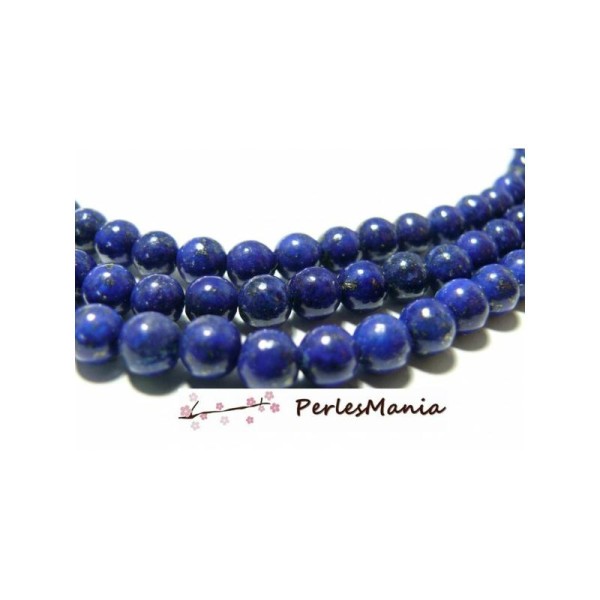 10 perles Lapis Lazuli rondes 12mm H11812 - Photo n°1