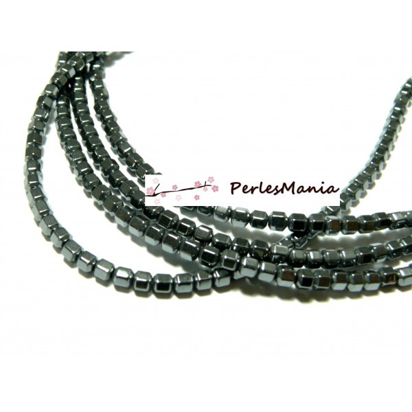 1 fil d'environ 150 perles Hématite à Facettes 3mm metallisé Ton Gris Hexagone H1425 - Photo n°1