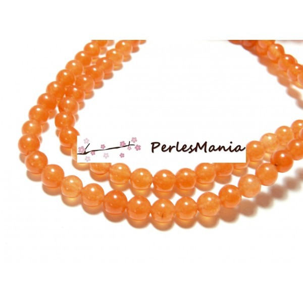 1 fil d'environ 90 perles imitation Jade Orange 4mm HA1464A07 - Photo n°1