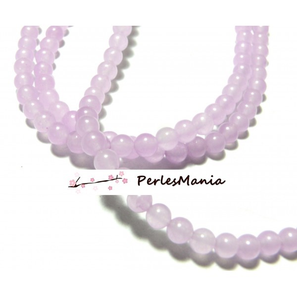 1 fil d'environ 90 perles imitation Jade Lilas 4mm HA1464A17 - Photo n°1