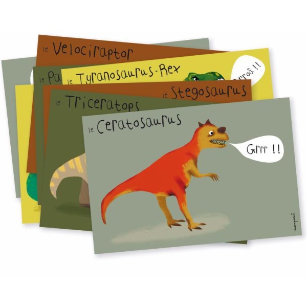 Cartes d'invitation Fête Dinosaure X8 - Photo n°1