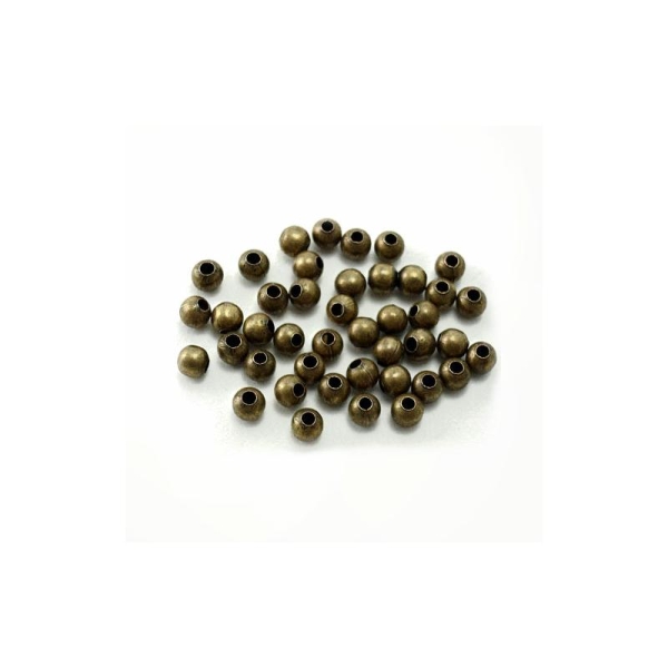 Lot de 300 perles intercalaires rondes bronze env 4 mm - Photo n°2