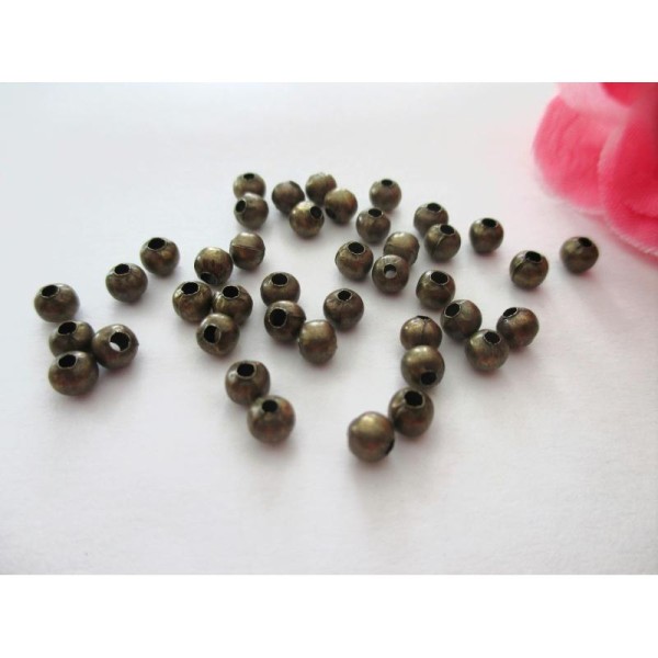 Lot de 300 perles intercalaires rondes bronze env 4 mm - Photo n°1