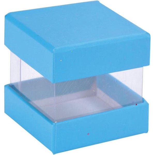 30 Boites à dragées cube turquoise - Photo n°1