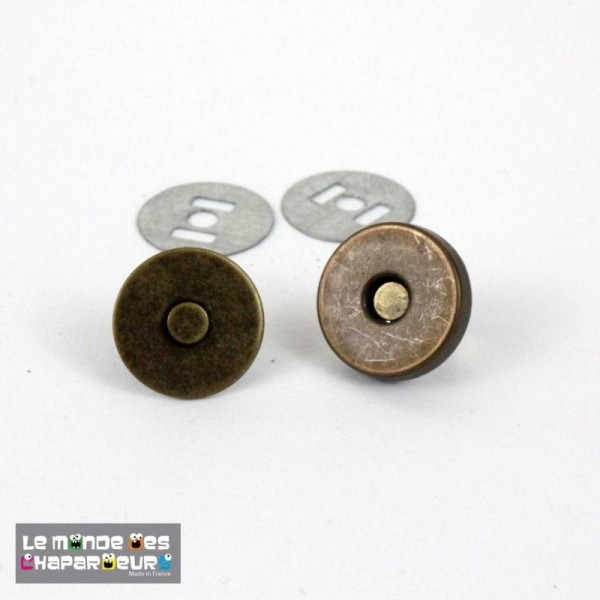 5 Fermoirs Magnétiques, Pression Aimanté 14 Mm, Bronze Fabrication Italienne - Photo n°1
