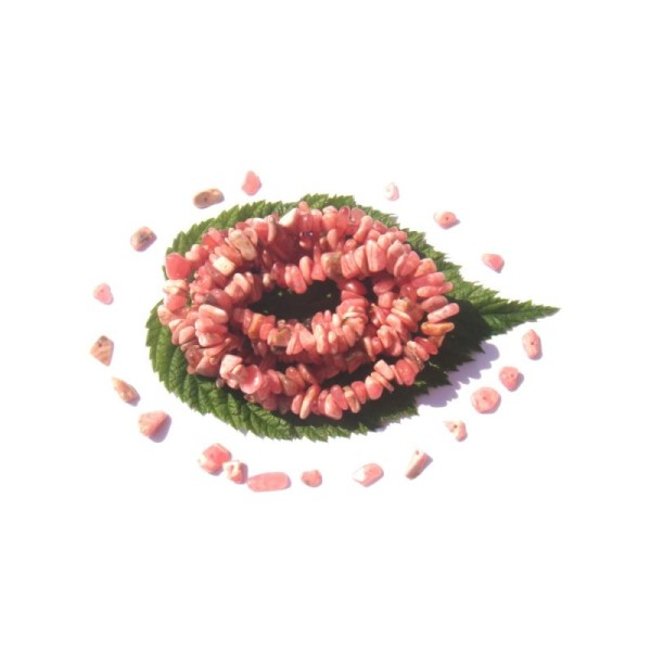 Rhodoscrosite : 20 Perles chips 6/9 MM de diamètre environ - Photo n°1