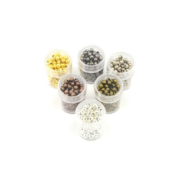 Assortiment de 5 boites de perles métal intercalaires mixte - Photo n°1