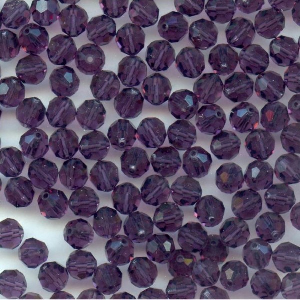 5000 6 A *** 24 perles RONDES de Swarovski 6mm AMETHYST - Photo n°1