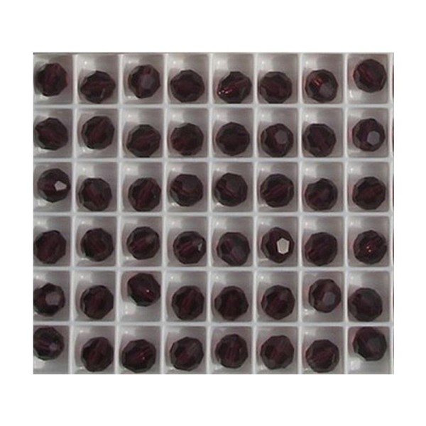 5000 6 BU *** 24 perles RONDES de Swarovski 6mm BURGUNDY - Photo n°1