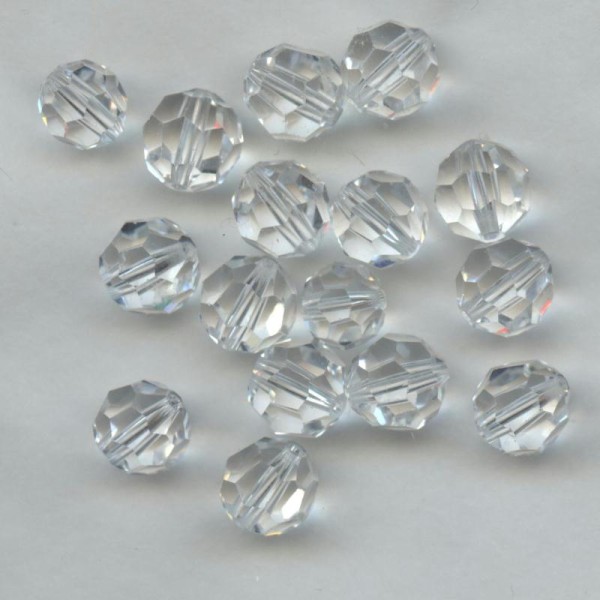 5000 6 C *** 24 perles RONDES de Swarovski 6mm CRYSTAL - Photo n°1
