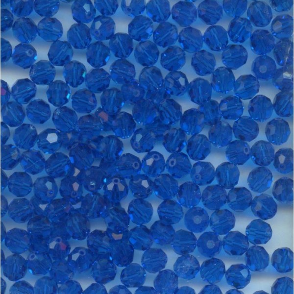 5000 6 CB *** 24 perles RONDES de Swarovski 6mm CAPRI BLUE - Photo n°1