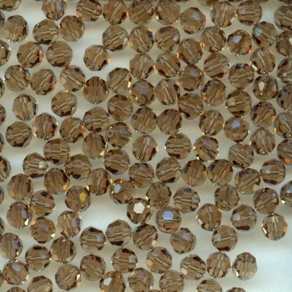 5000 6 LT *** 24 perles RONDES de Swarovski 6mm LIGHT SMOKED TOPAZ - Photo n°1