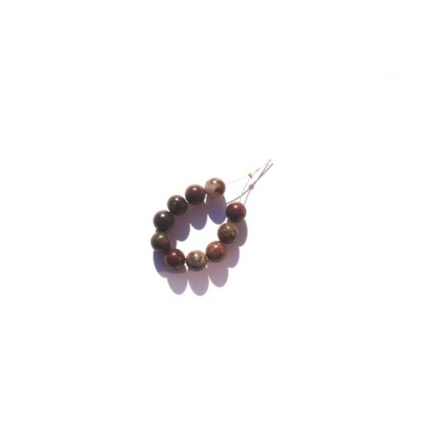 Jaspe Héliotrope multicolore : 10 Perles 8 MM de diamètre - Photo n°1