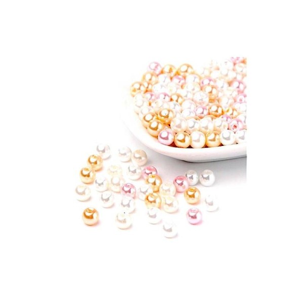 100 Perles Nacrée 4 mm Couleurs Différentes mixte mariage - Photo n°1
