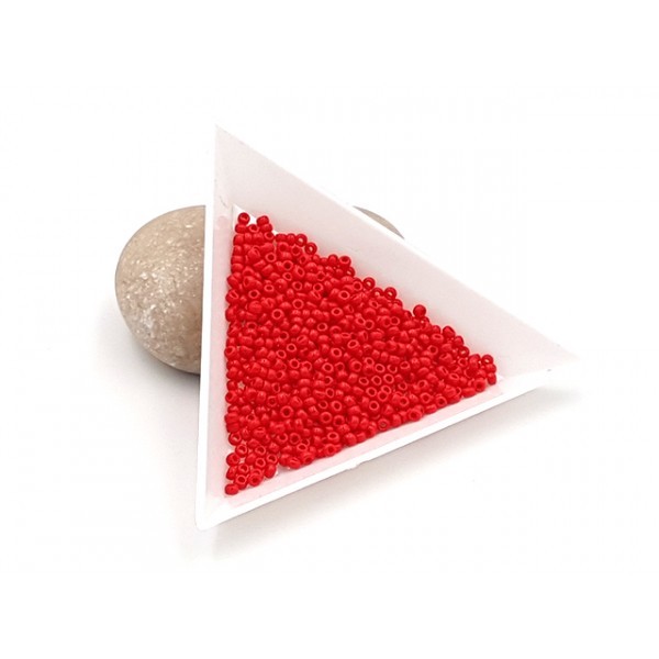 5 Grammes De Perles Miyuki Rocailles 11/0 Opaque Red 0408 - Photo n°1