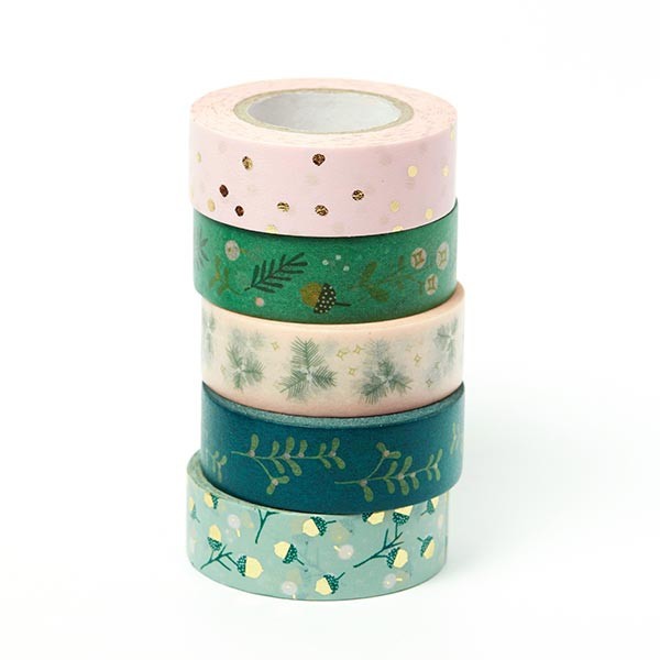 rouleau Washi Tape 10m - Feuilles CLASSICAL CHRISTMAS - Photo n°2