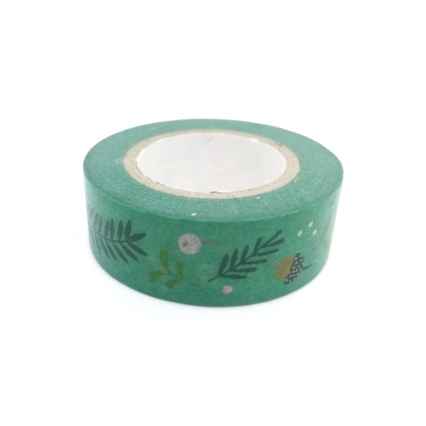 rouleau Washi Tape 10m - Feuilles CLASSICAL CHRISTMAS - Photo n°3