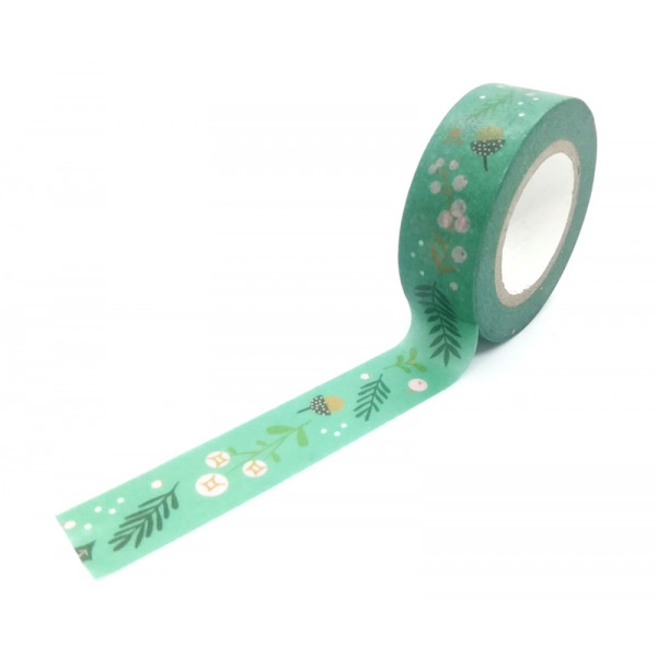 rouleau Washi Tape 10m - Feuilles CLASSICAL CHRISTMAS - Photo n°1