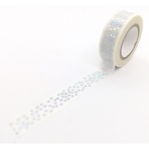 rouleau Washi Tape 10m - Pois Holographiques MAGICAL CHRISTMAS - Photo n°1