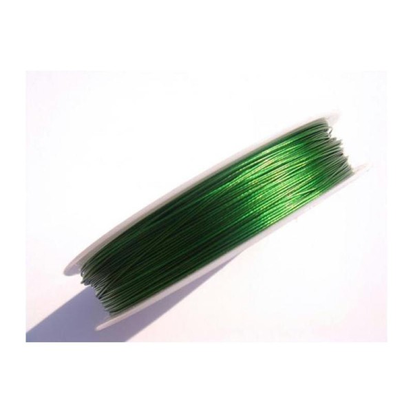 5 Mètres à la coupe de fil câblé vert 0,45 MM de diamètre - Photo n°1