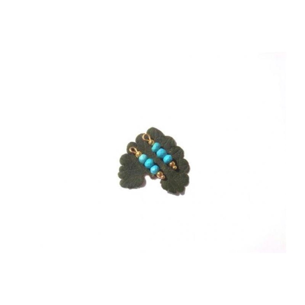 Turquoise stabilisée : 2 MICRO breloques rondelles facettées 18 MM ( Doré ) - Photo n°1