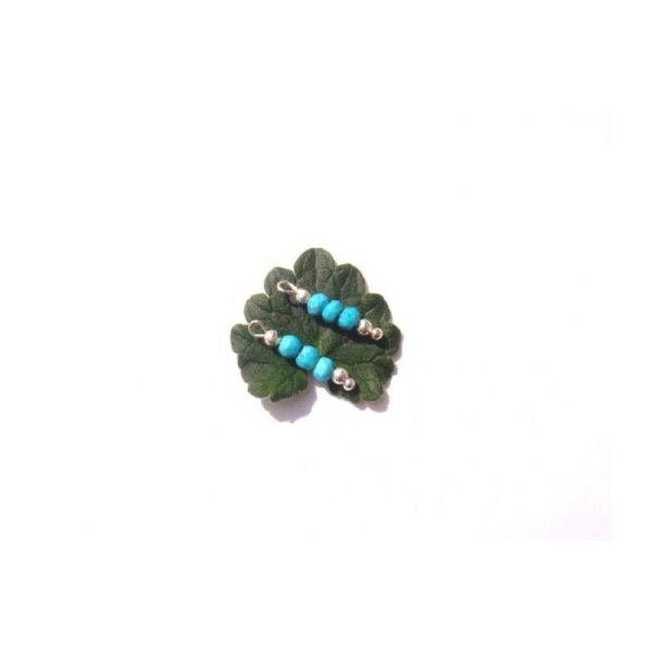 Turquoise stabilisée : 2 MICRO breloques rondelles facettées 18 MM - Photo n°1