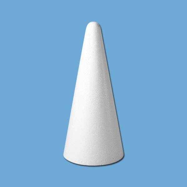 Cone en polystyrène 21 cm - bout rond - Photo n°1