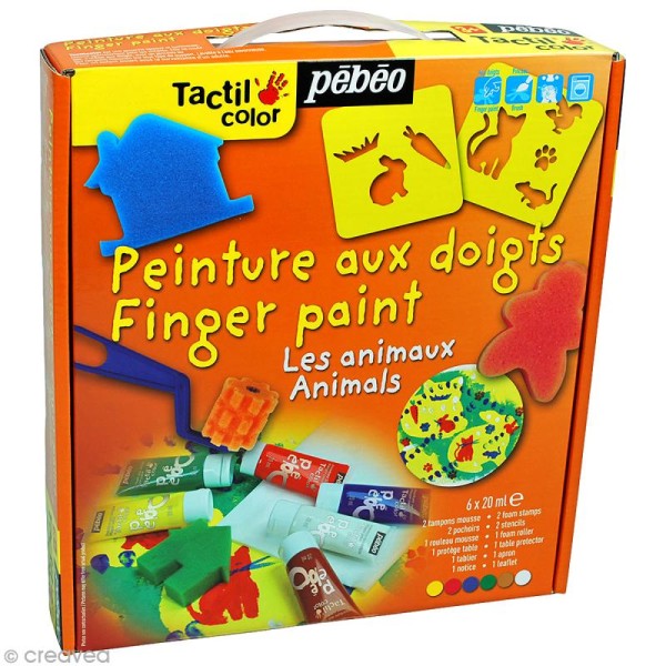 Mini coffret peinture aux doigts - Atelier Tactil Color - Les animaux - Photo n°1