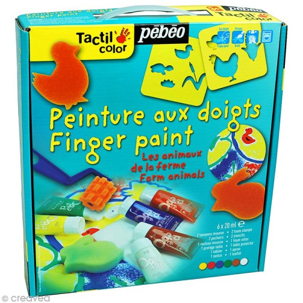 Mini coffret peinture aux doigts - Atelier Tactil Color - Les animaux de la ferme - Photo n°1