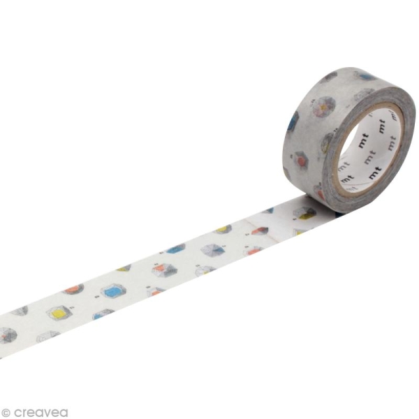 Masking Tape - Gris - Pierres précieuses - 18 mm x 10 m - Photo n°1