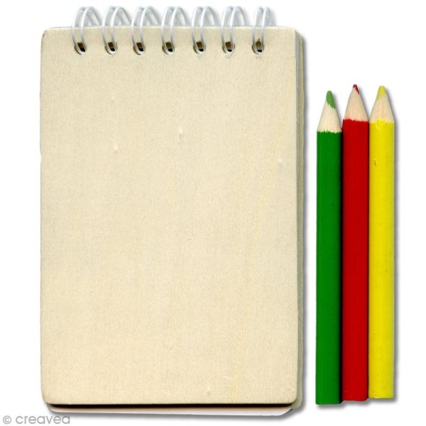 Kit bloc note 10,5 x 7cm et 3 crayons - Photo n°1