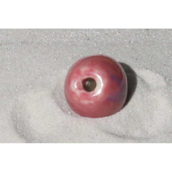 Perle en céramique ovale lilas de 1.8 cm x 1.5 cm - Photo n°3