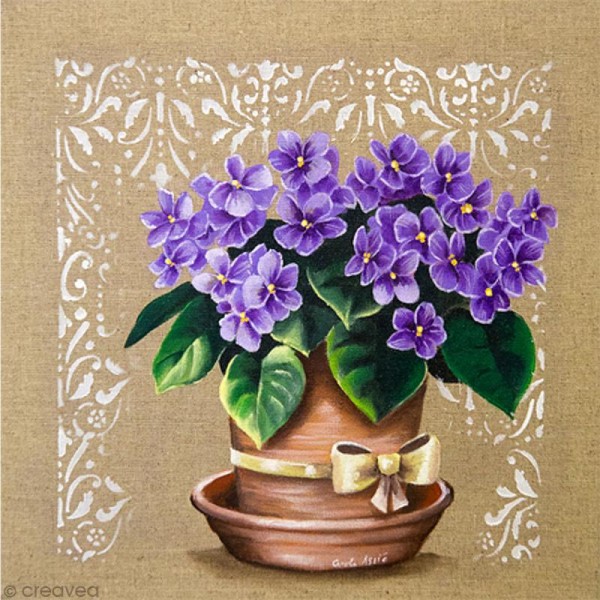 Image 3D Fleur - Bouquet de violettes - 30 x 30 cm - Photo n°1