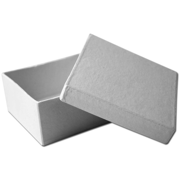 Boîte carrée blanche en papier mâché 9 cm - Photo n°1