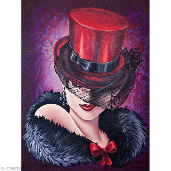 Image 3D Femme - Femme au chapeau rouge - 30 x 40 cm - Photo n°1