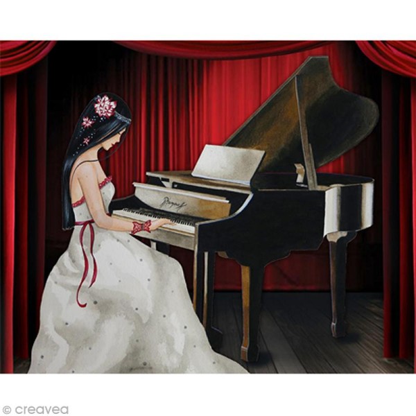 Image 3D Femme - Pianiste - 24 x 30 cm - Photo n°1