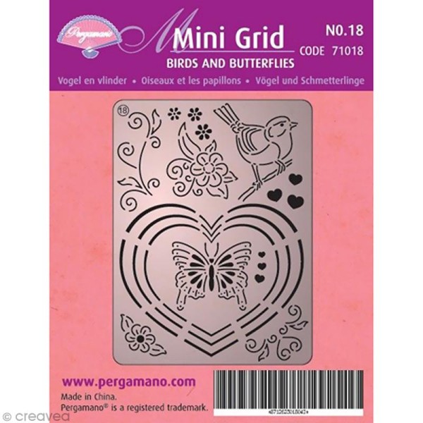 Mini grille Pergamano 18 - Oiseau et papillon (71018) - Photo n°1