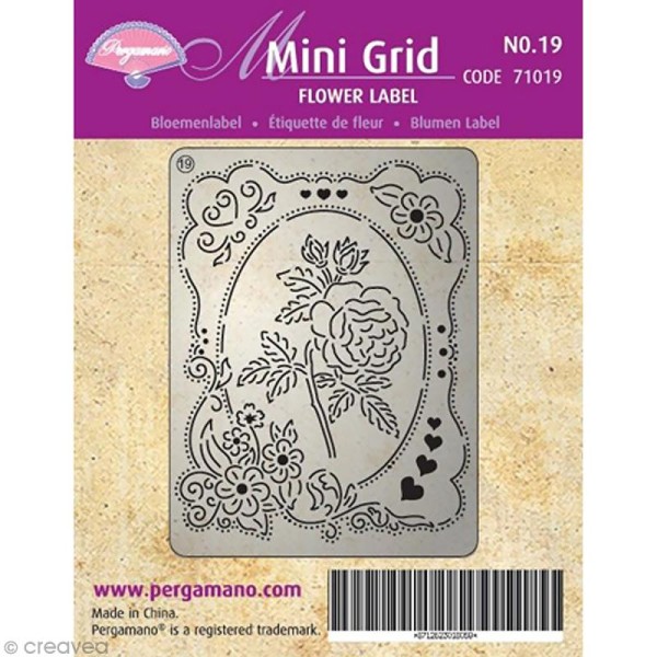 Mini grille Pergamano 19 - Étiquette fleur (71019) - Photo n°1